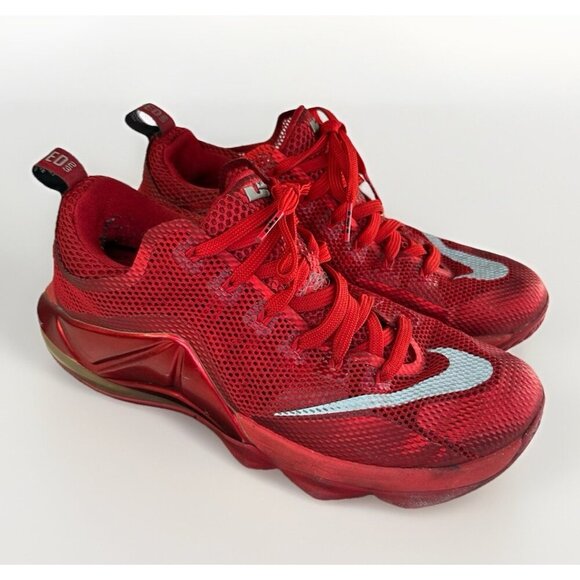 Size 9.5 - Nike LeBron 12 Low University Red - Picture 1 of 10